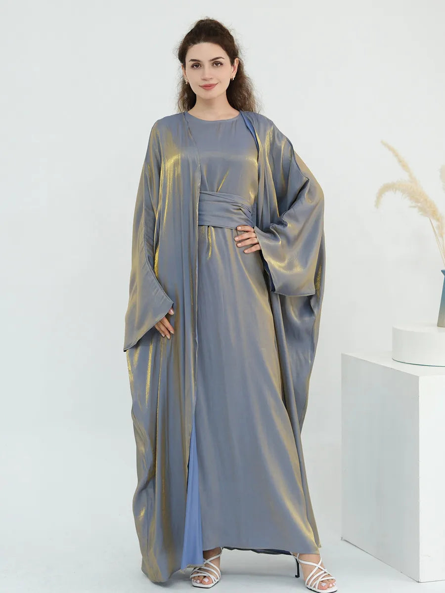 Arabic Kimono Cardigan Abaya Set