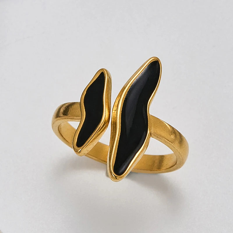 Wave Drip Glaze Open Ring