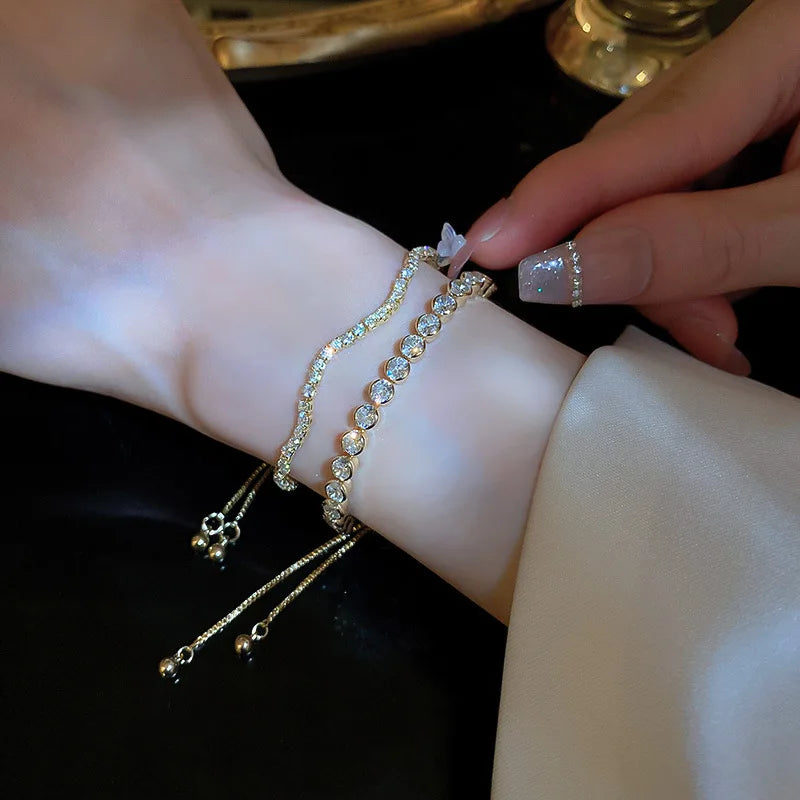 Rhinestone Crystal Wave Bangle