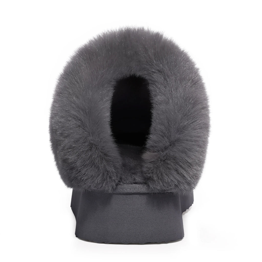 Women's Fluffy Winter Slippers – Warm Plush Fur-Lined Home Slides