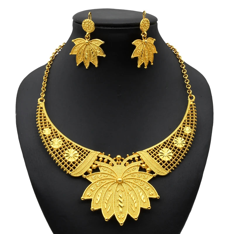 Royal Gold Wedding Jewelry Set