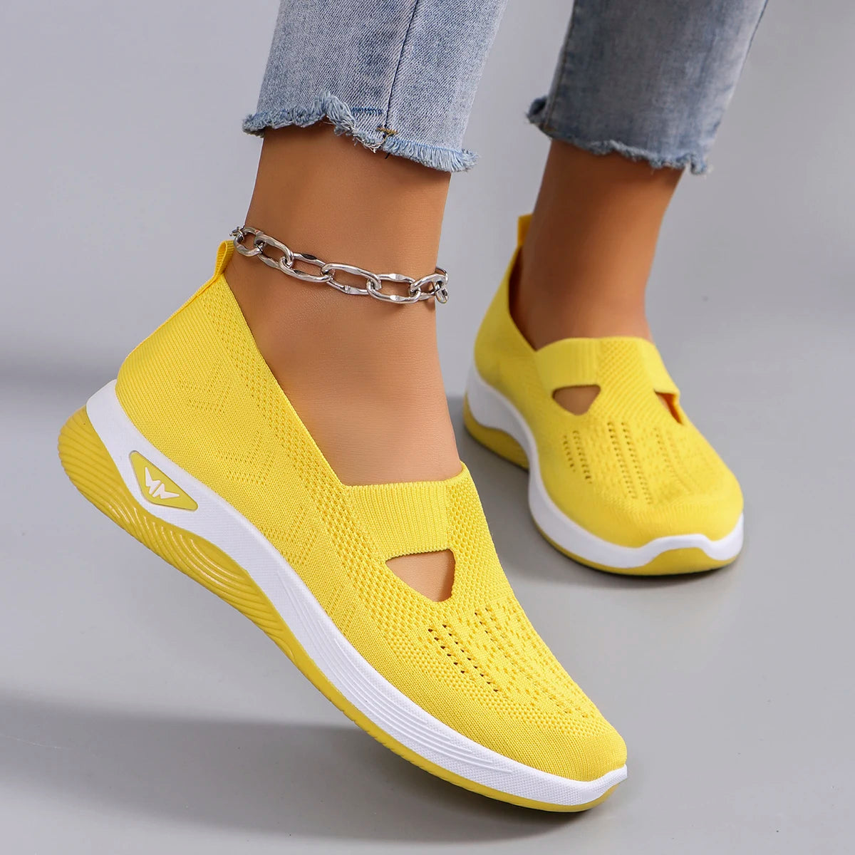 Women's Canvas Slip-On Shoes – Soft Casual Flat Sneakers
