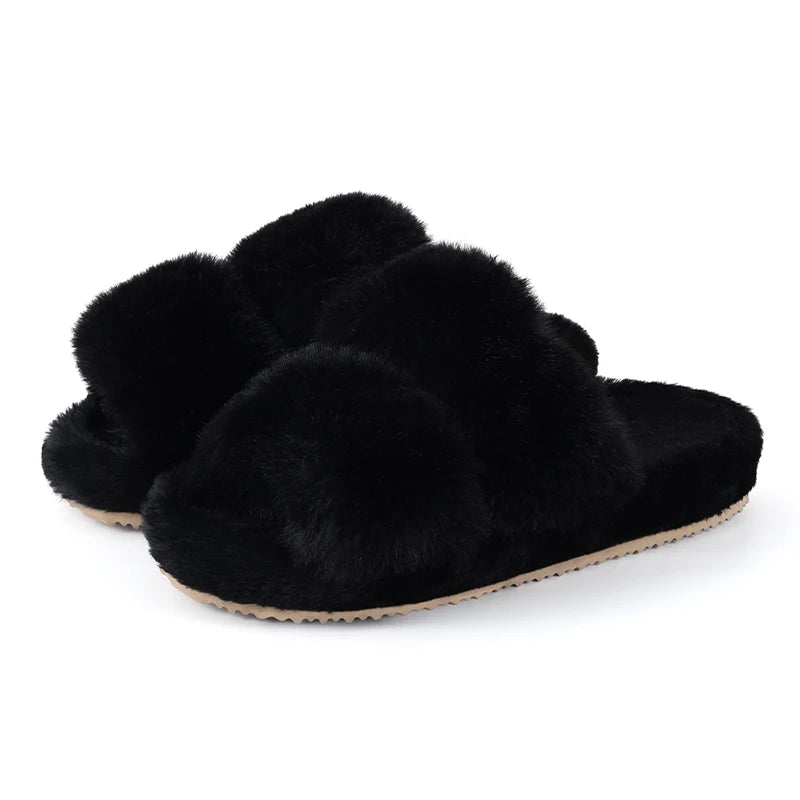Women's Suede Winter Slippers – Plush Lined Cozy House Shoes