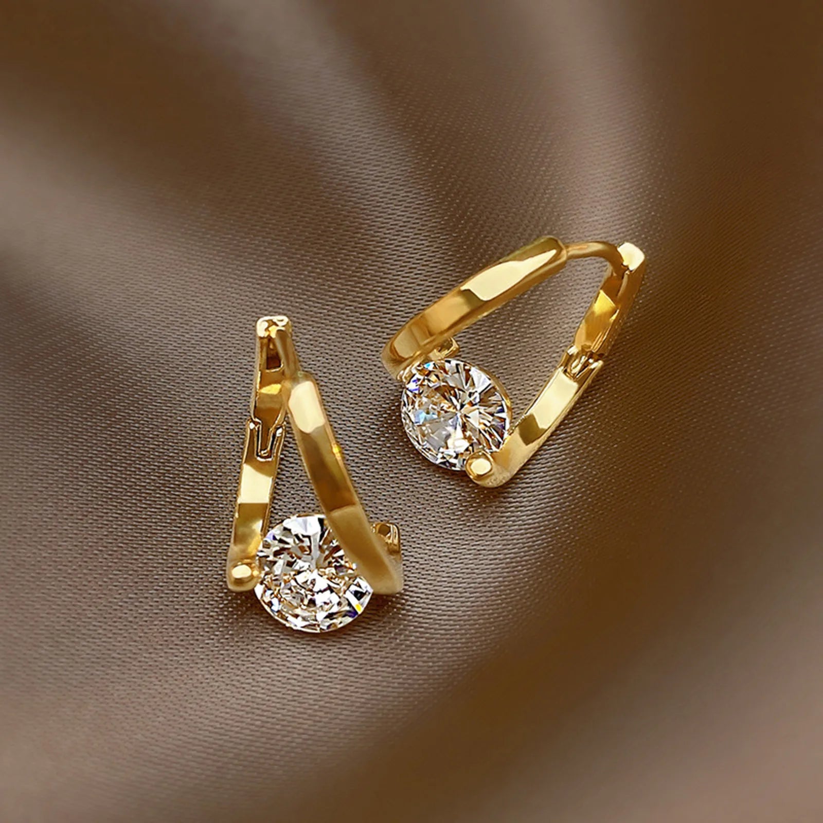 Cubic Zirconia Hypoallergenic Hoop Earrings