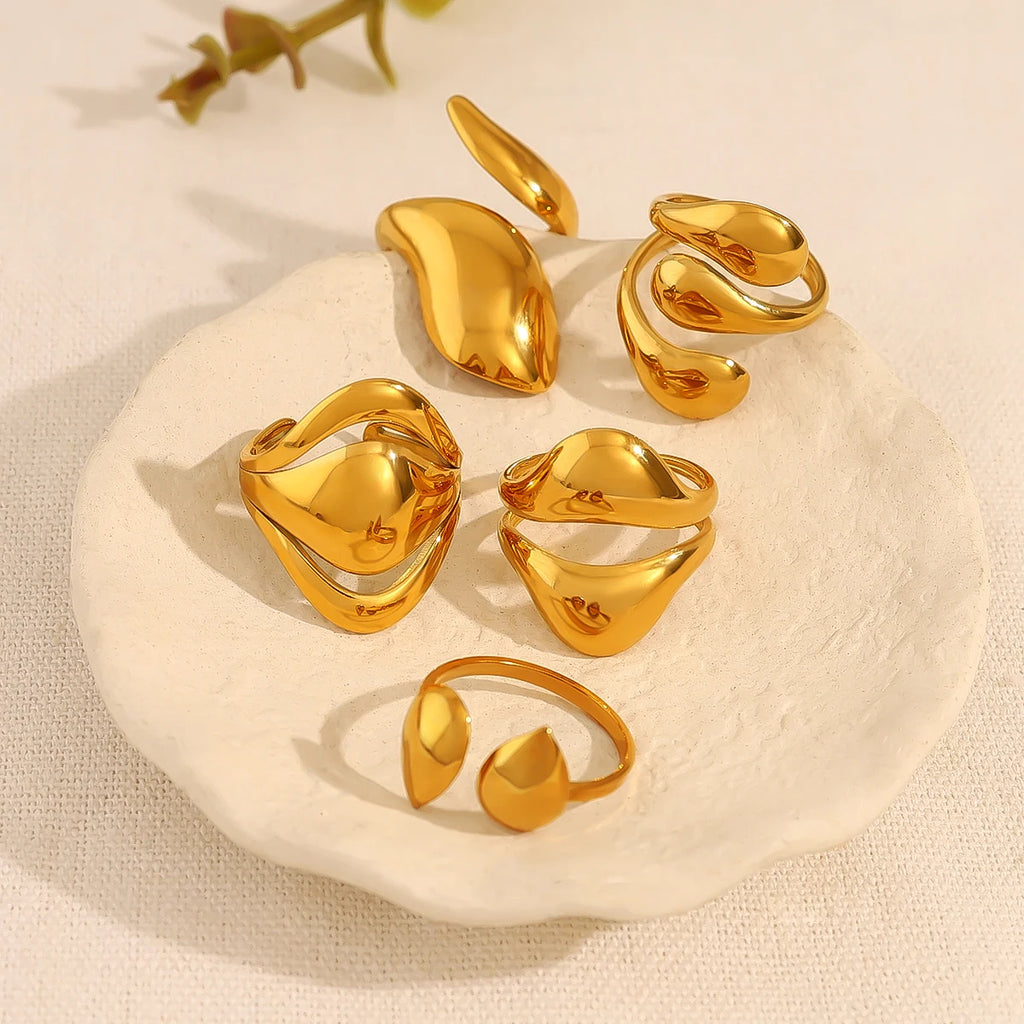 Chunky Glossy 18K Gold Plated Ring