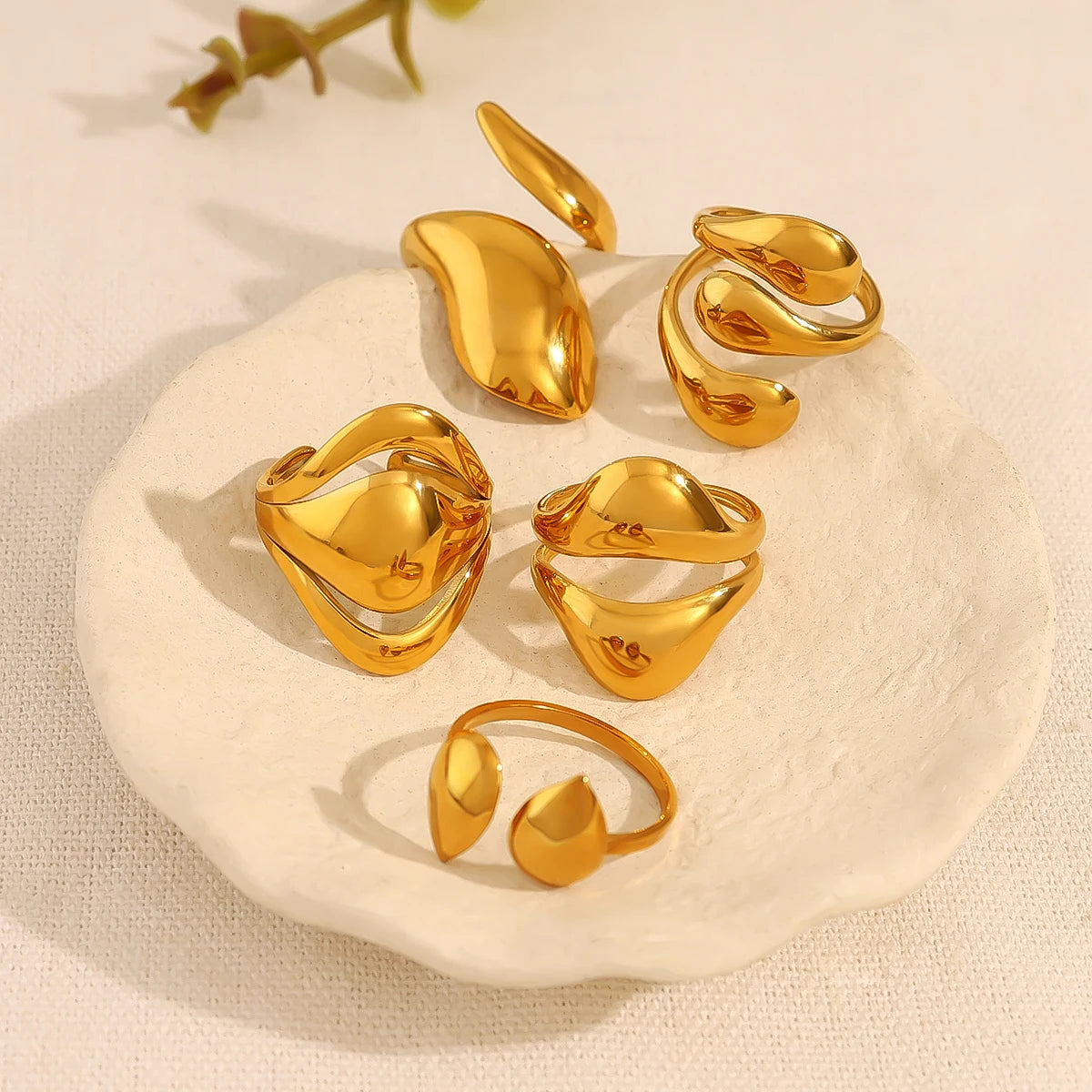 Chunky Glossy 18K Gold Plated Ring