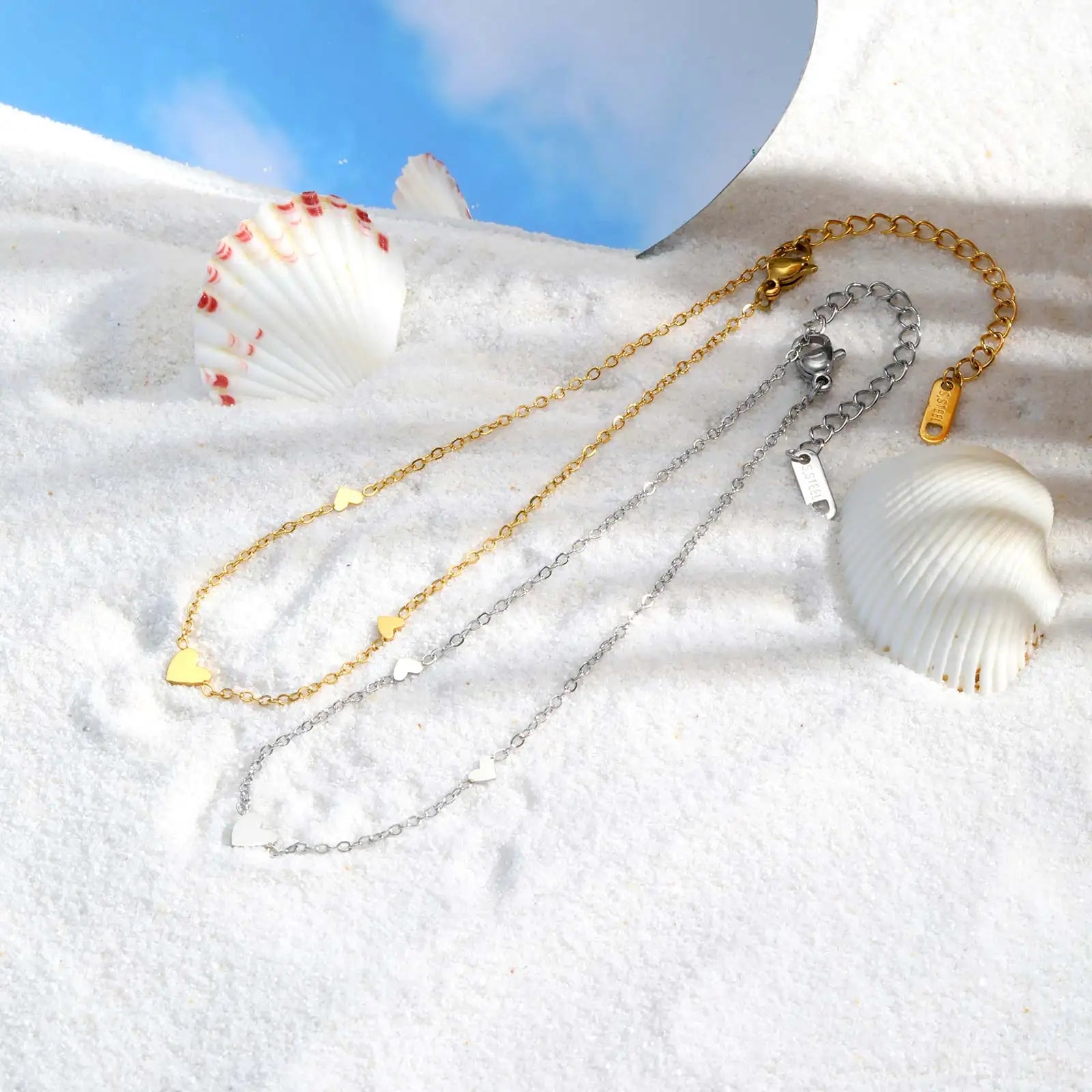 Gold Plated Heart Anklet Bracelet