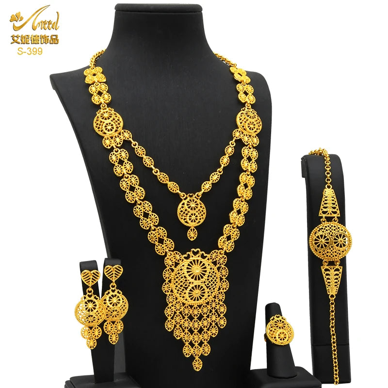 Royal Gold Wedding Jewelry Set