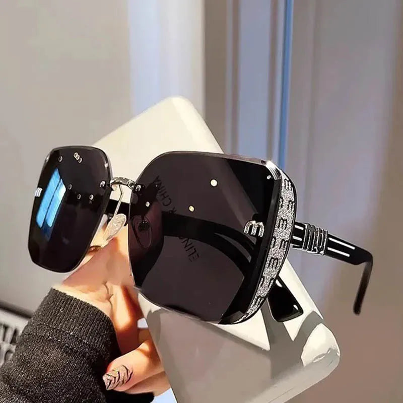 QVQV Luxury Designer Square Sunglasses Women High Quality Letters Sun Glasses Ladies Vintage Trendy Driving Eyewear Gafas De Sol