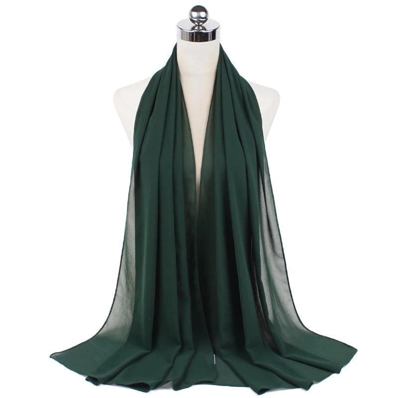 Signature Chiffon Hijab – Soft Lightweight Headscarf | 60 Colors