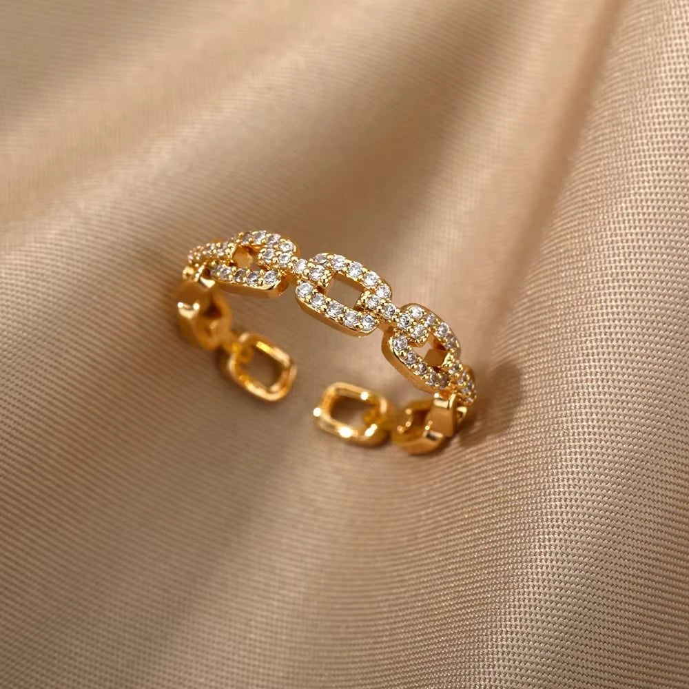 Luxe Geometric Zircon Ring