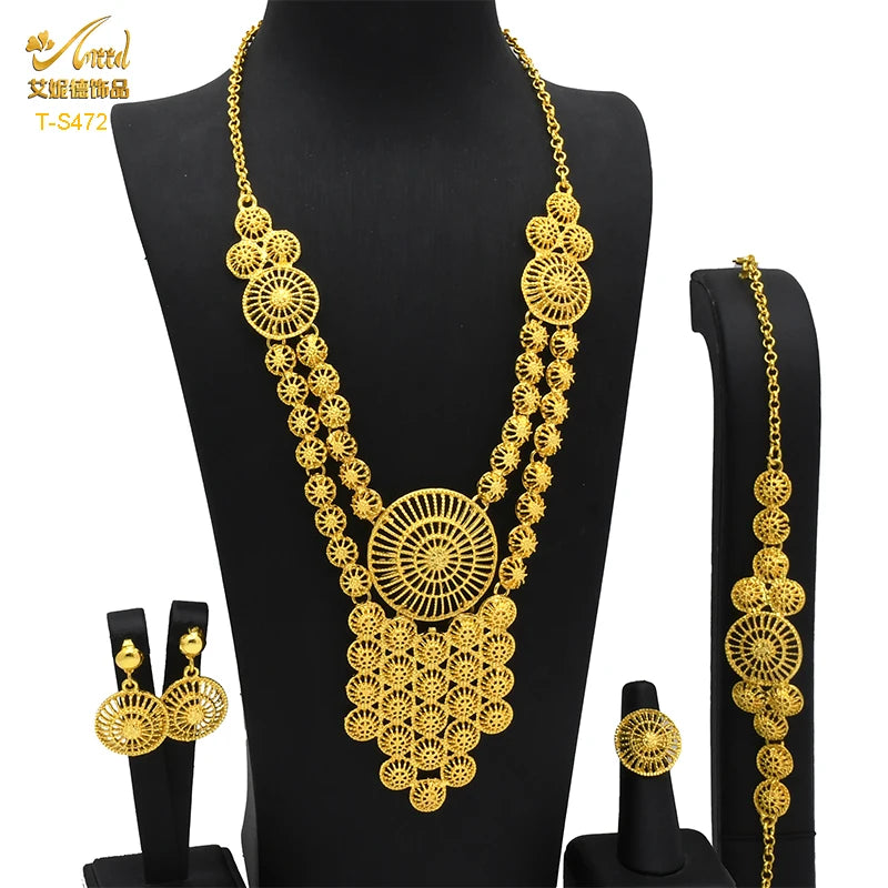 Royal Gold Wedding Jewelry Set