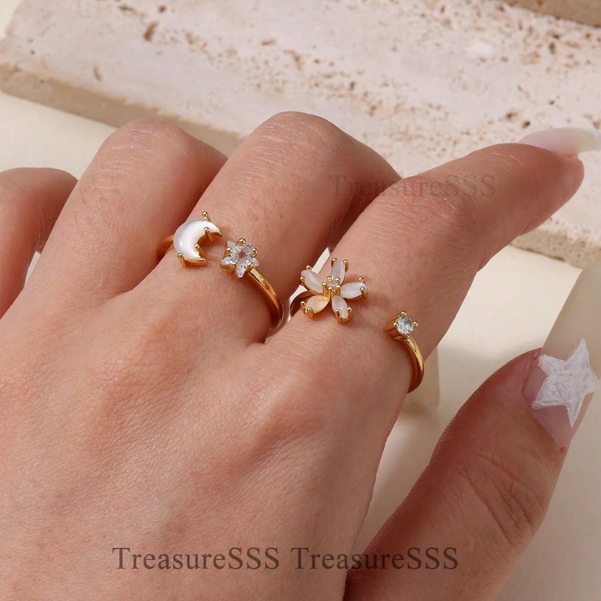 Golden Cross Zircon Ring
