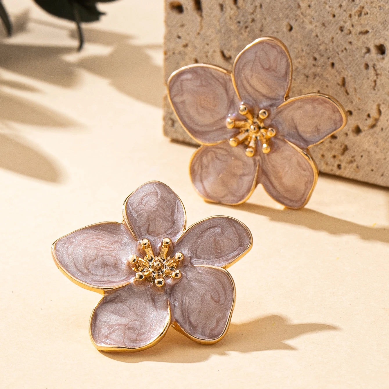 Golden Blossom Stud Earrings