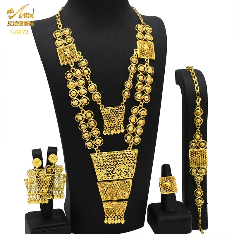 Royal Gold Wedding Jewelry Set