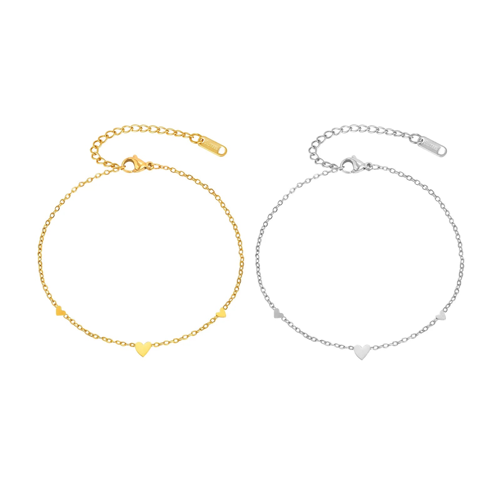 Gold Plated Heart Anklet Bracelet