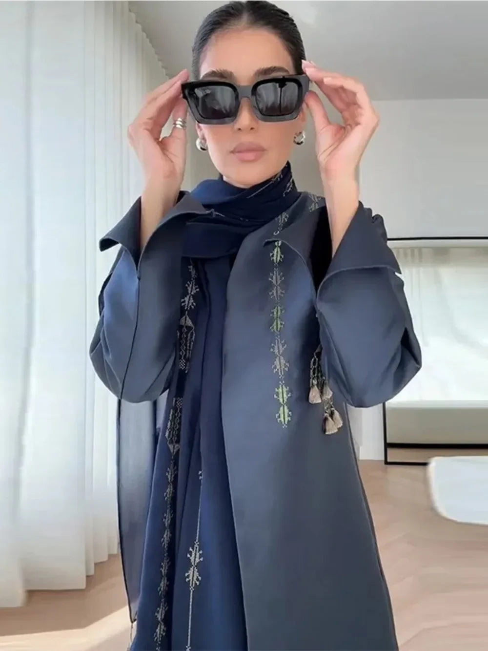 Abaya Trench Long Coat Cardigan