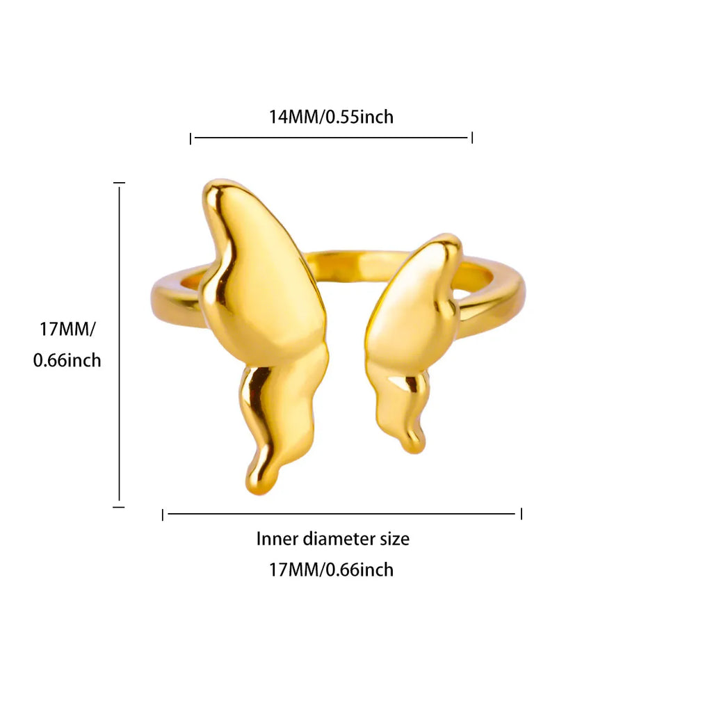 Stainless Steel Cross Flower Heart Ring 18K Gold-plated Anti Fading Rings Women Wedding Golden Jewelry Vacation Accessories Gift