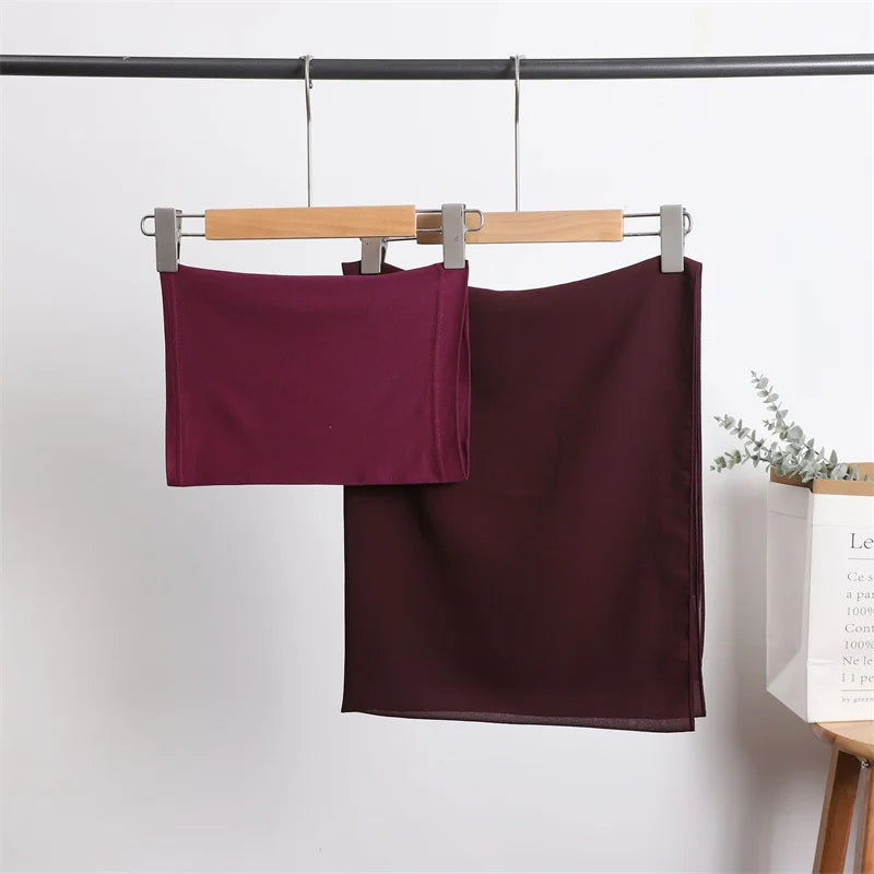 2-Piece Instant Chiffon Hijab Set with Undercap