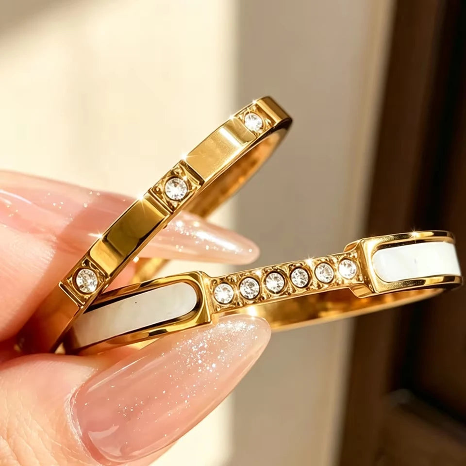 2pcs/set Modern Spark Zircon Ring