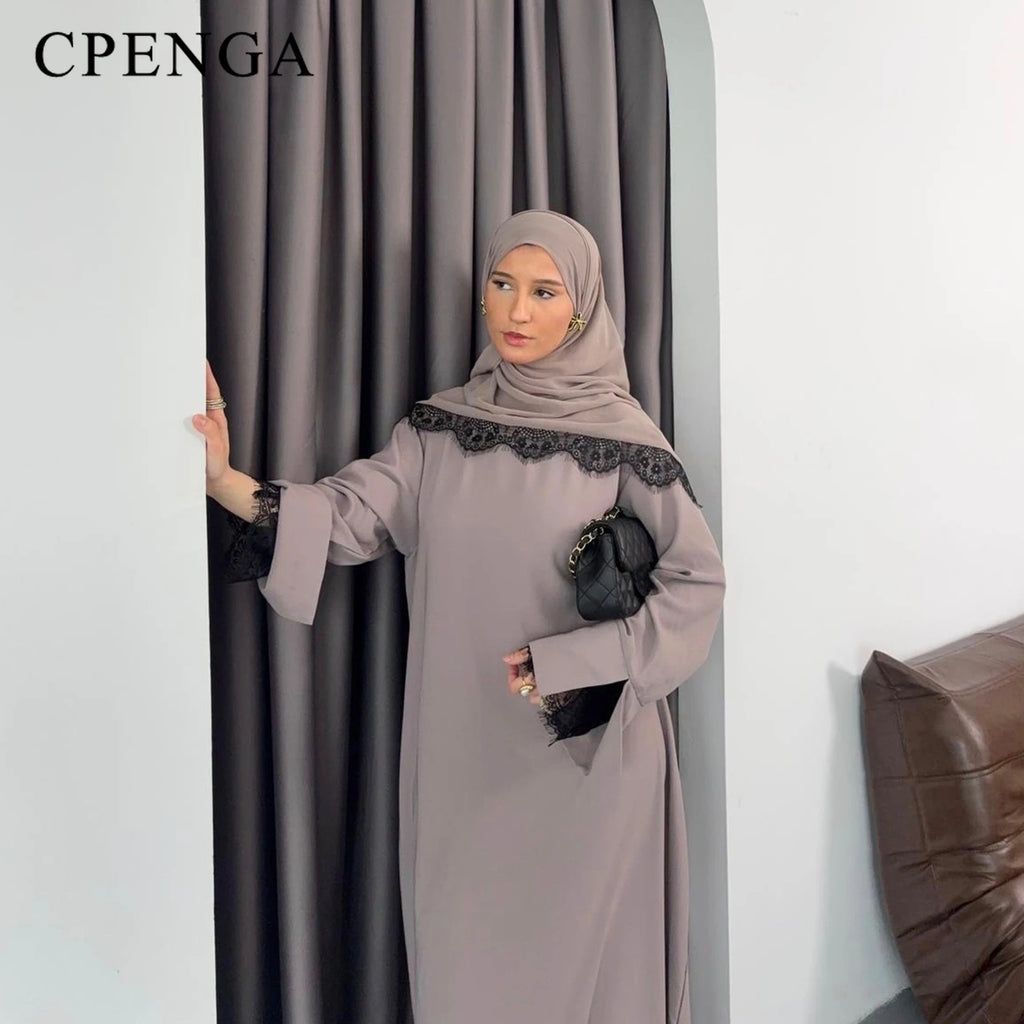 Two-Piece Luxury Lace Dubai Abaya Set