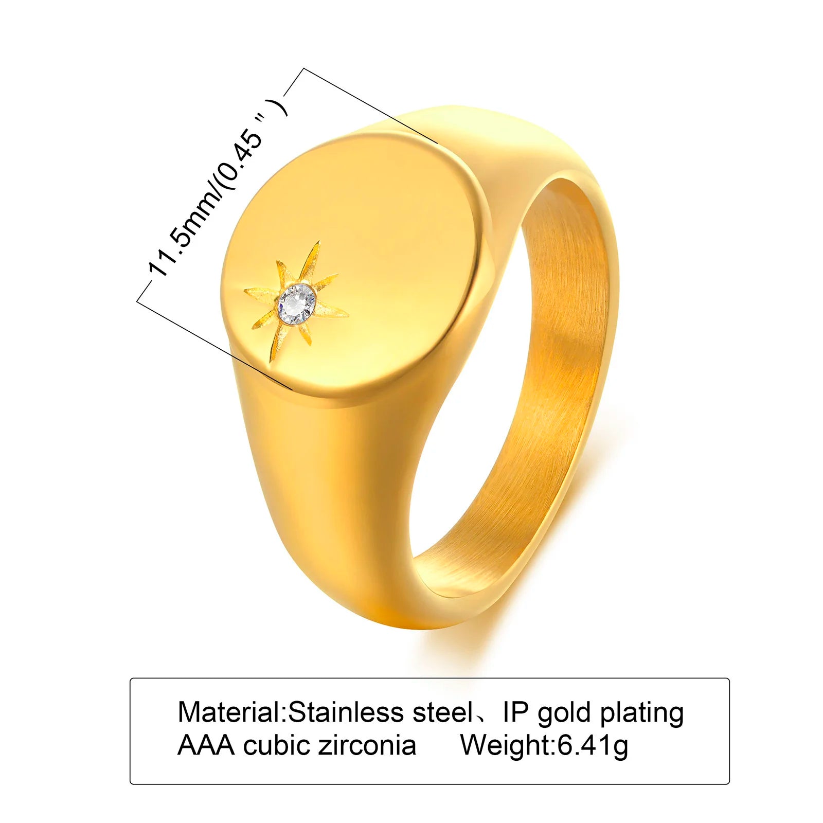 Sunshine Signet Zirconia Pinky Ring