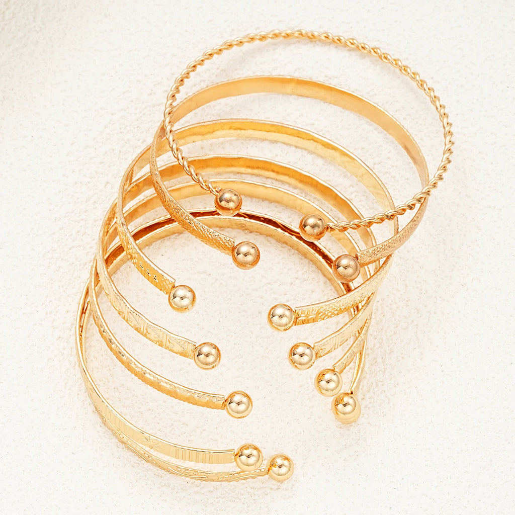 7 Pcs/Set Boho Golden Cuff Bracelet