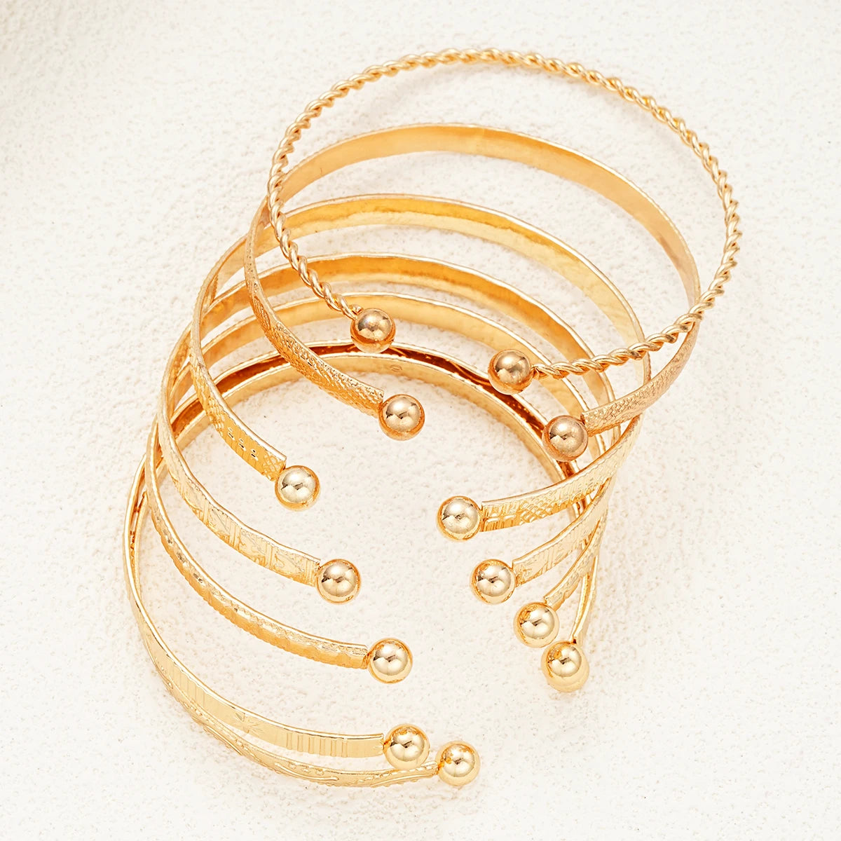 7 Pcs/Set Boho Golden Cuff Bracelet