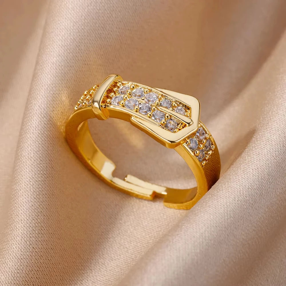 Luxe Geometric Zircon Ring
