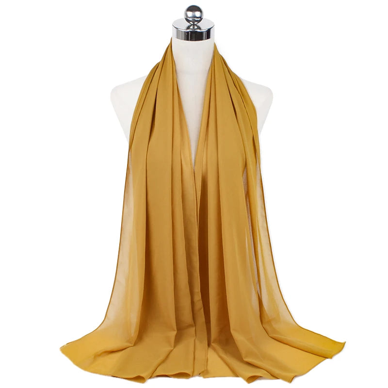 Signature Chiffon Hijab – Soft Lightweight Headscarf | 60 Colors