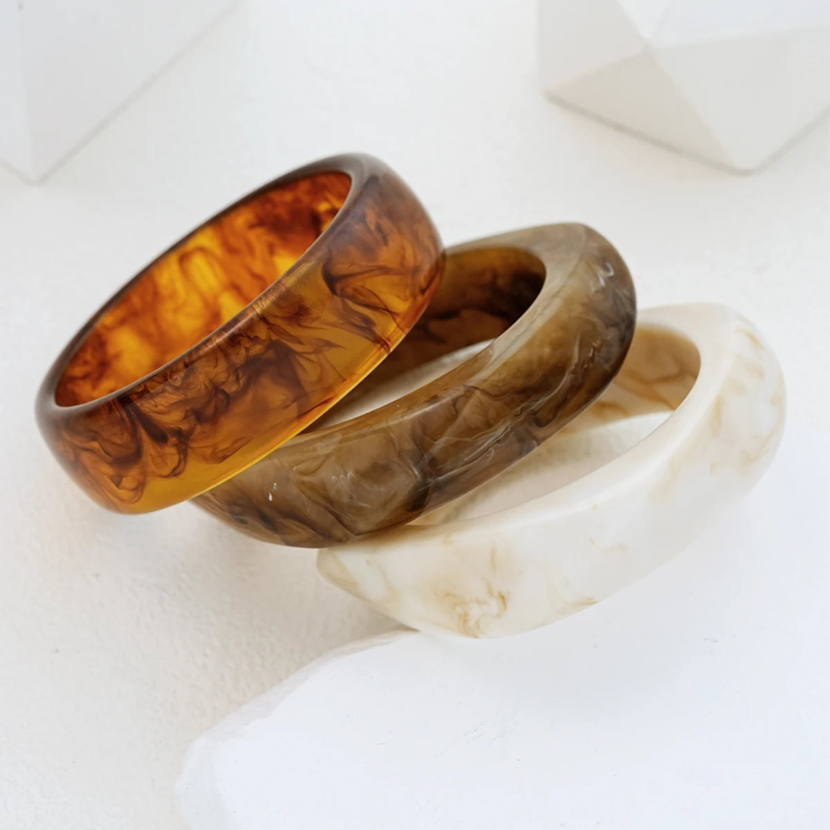 3Pcs/Set Vintage Resin Bangle