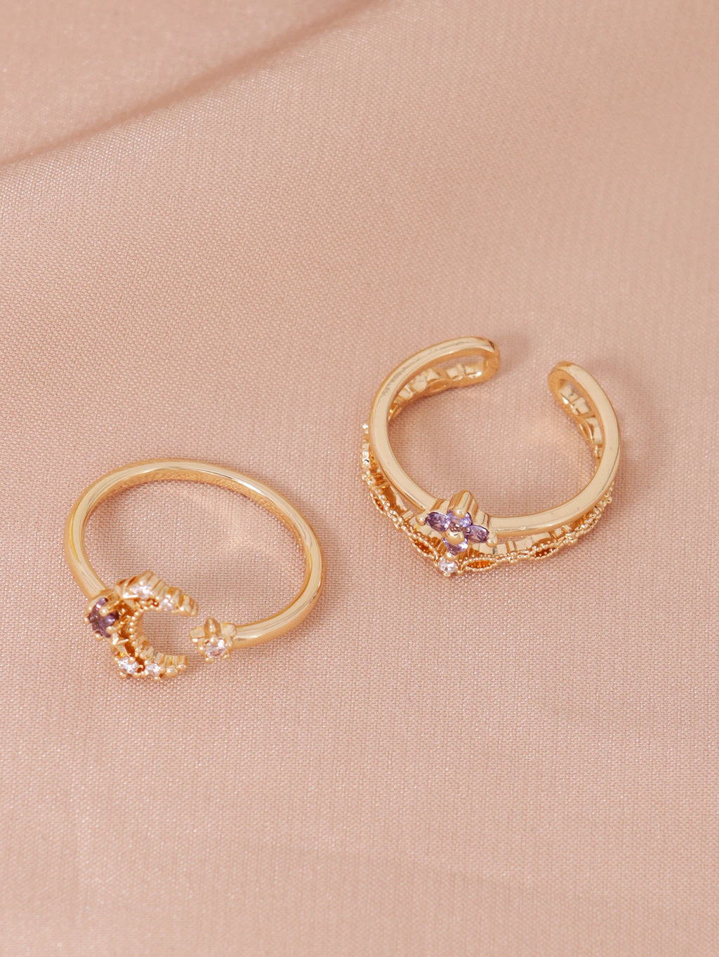 2PCS Romantic Spark Ring Set
