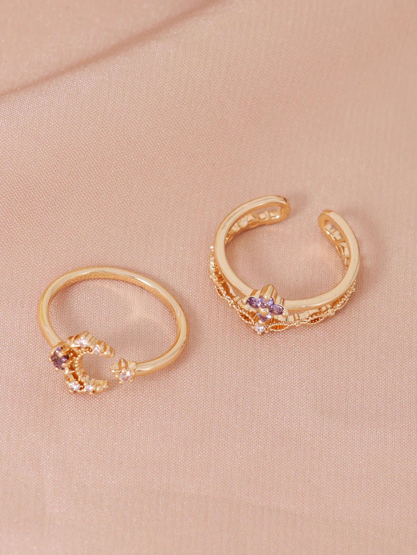 2PCS Romantic Spark Ring Set