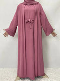 Two-Piece Abaya Robe Coat & Inner Dress Set