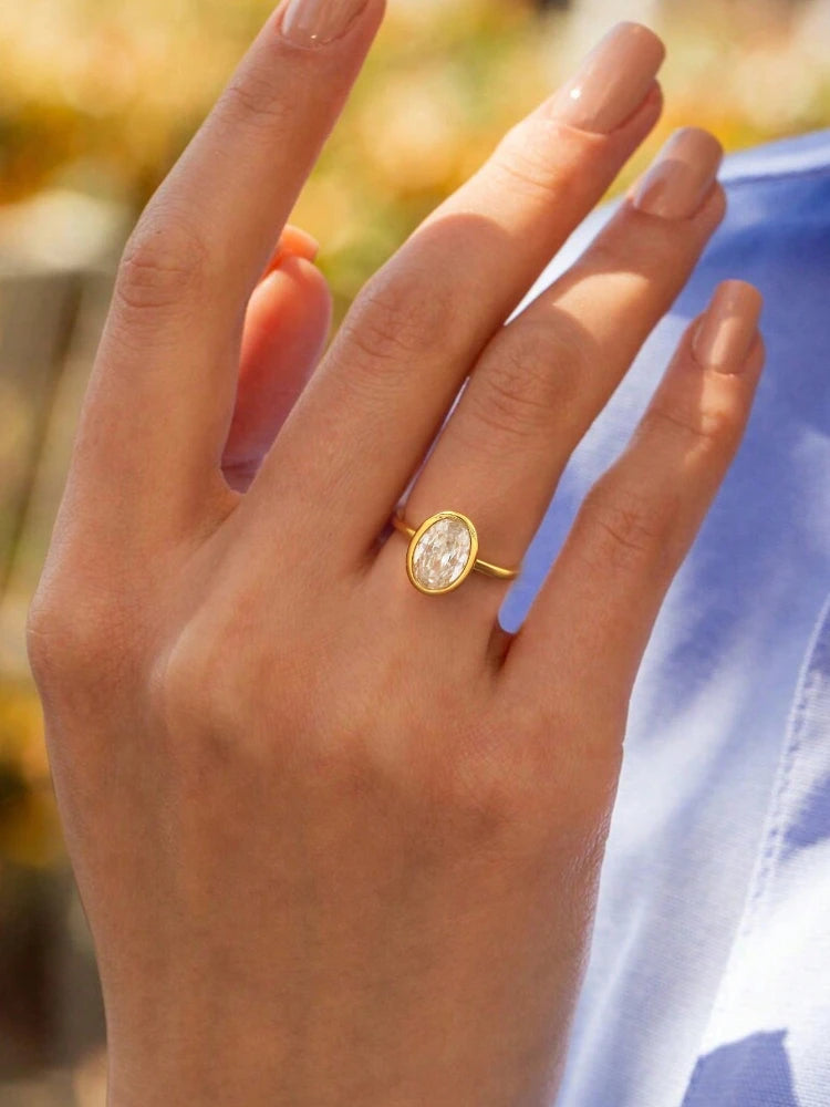 Luminous Oval Sterling Ring