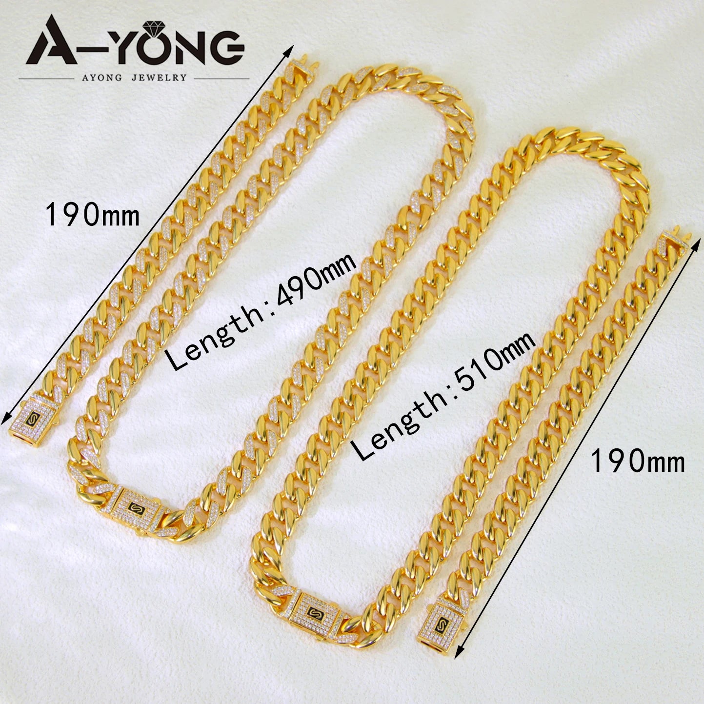 Dubai Gold Zircon Hip Hop Choker Set