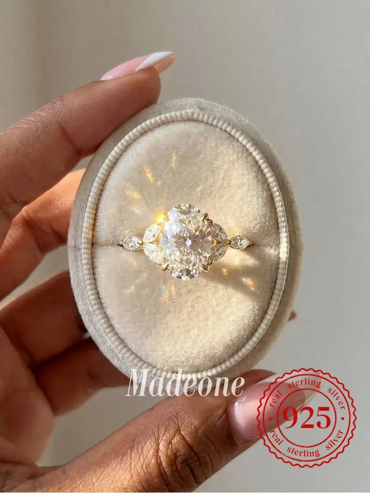 Oval Spark Sterling Silver Ring