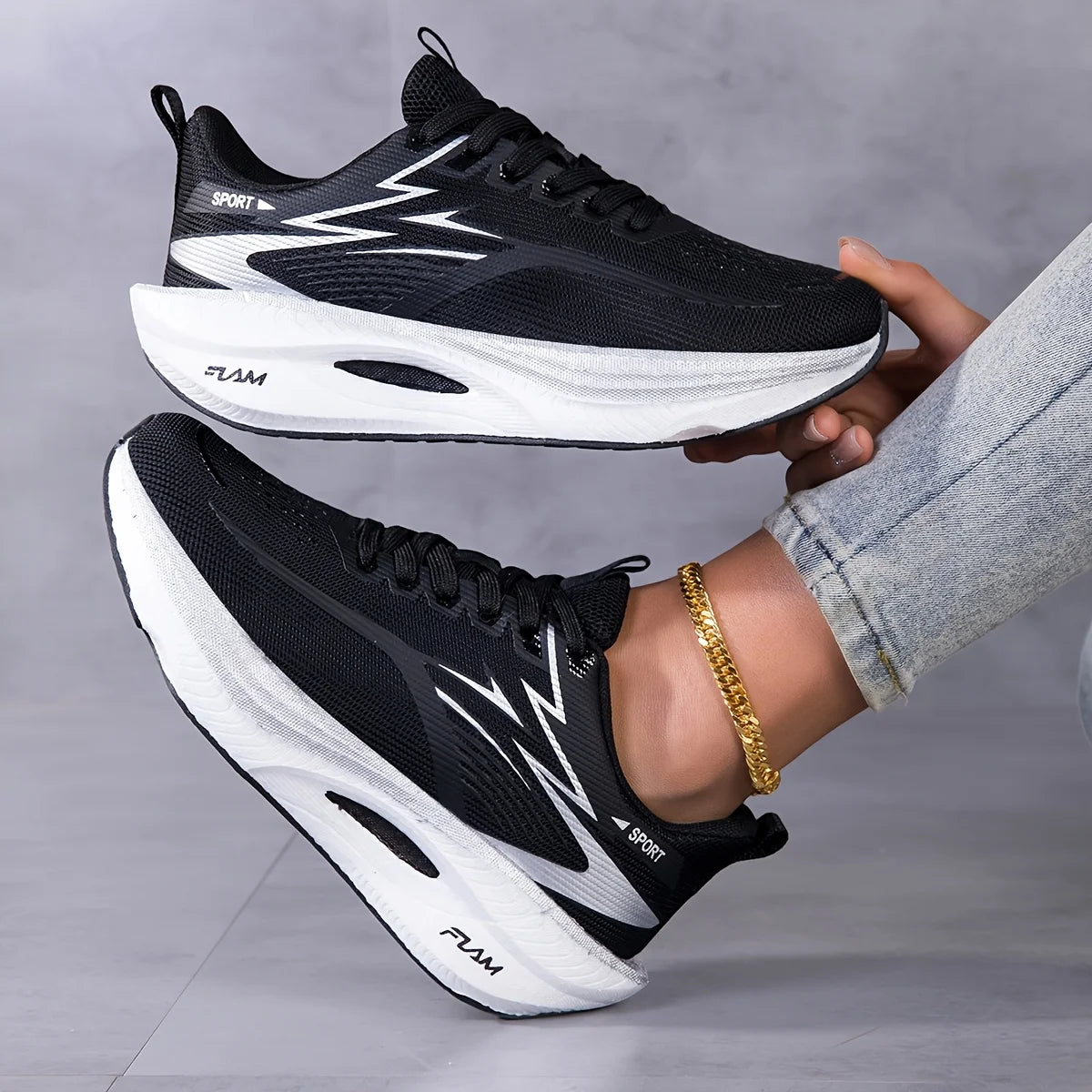 Women's Air Mesh Sneakers – Lightweight Printed Lace-Up Shoes