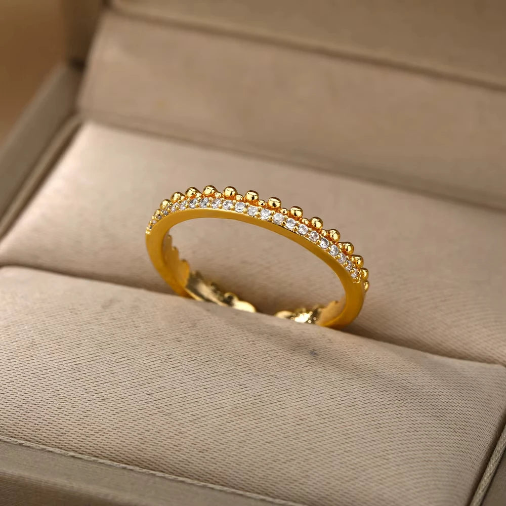 Luxe Geometric Zircon Ring