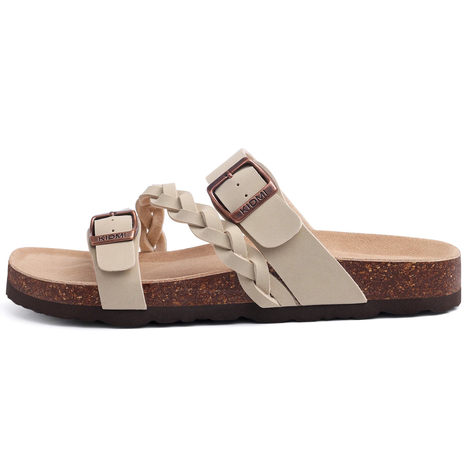 Cork Footbed Double Buckle Sandals