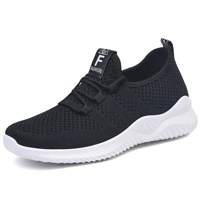 Women's Air Mesh Flats – Lightweight Lace-Up Casual Shoes