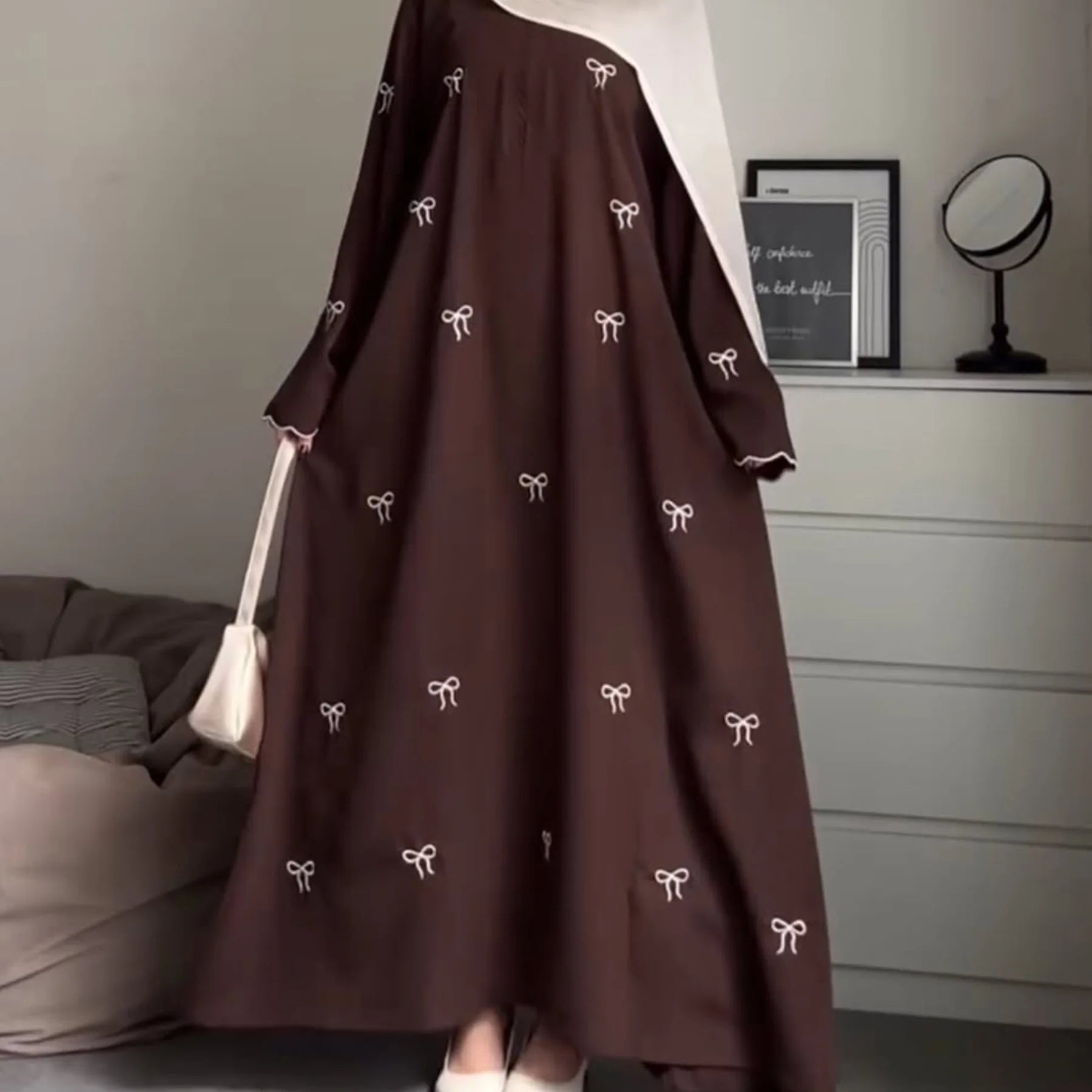 Butterfly Embroidery Luxury Dubai Abaya Kaftan