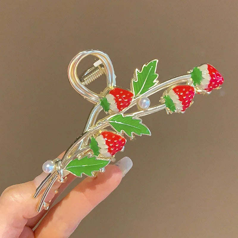 Flower Durian Shark Clip Hair Claw