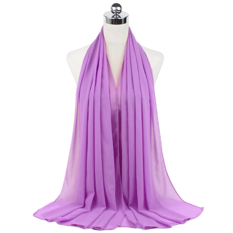 Signature Chiffon Hijab – Soft Lightweight Headscarf | 60 Colors