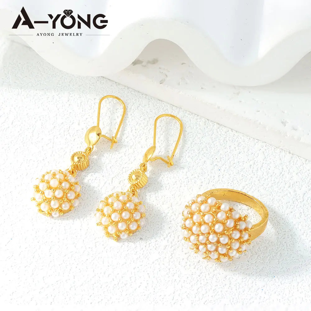 Royal Pearl Gold Jewelry Set
