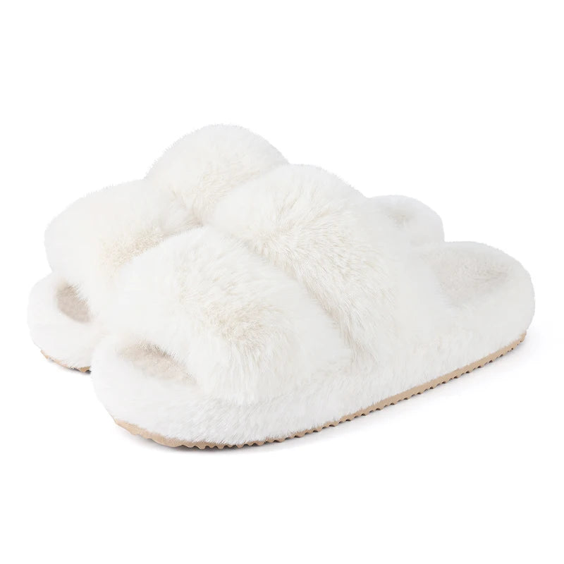 Women's Suede Winter Slippers – Plush Lined Cozy House Shoes