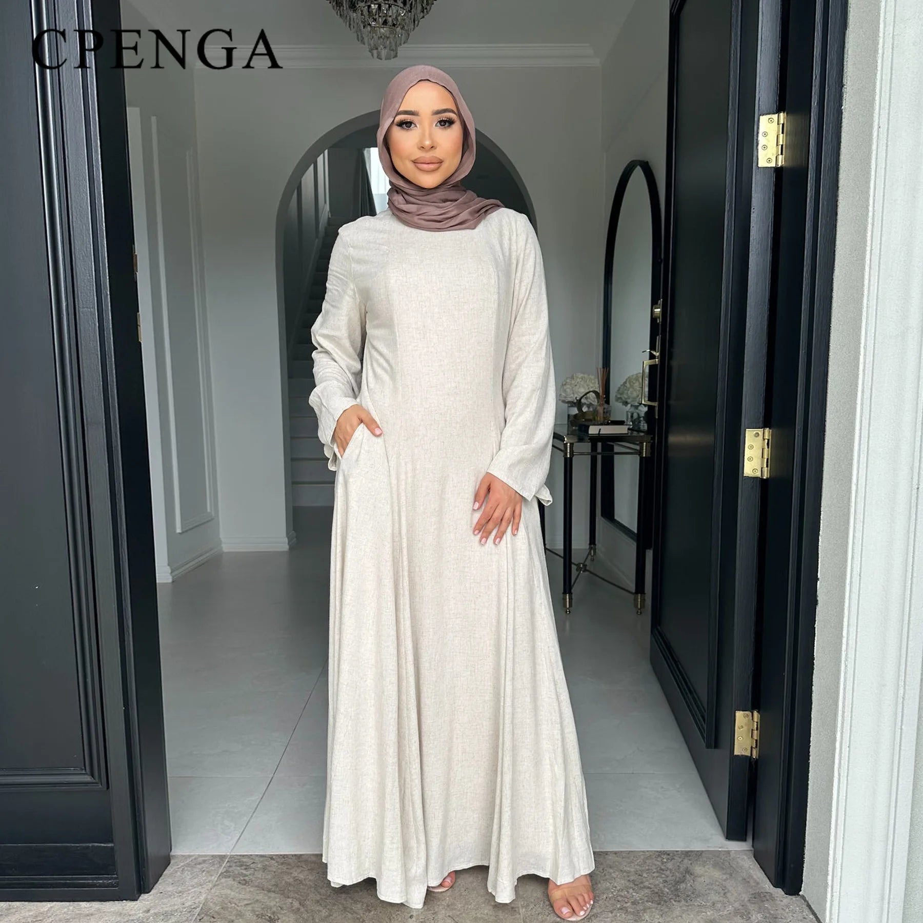 Plain Dubai Abaya Elegant Holiday Kaftan Dress