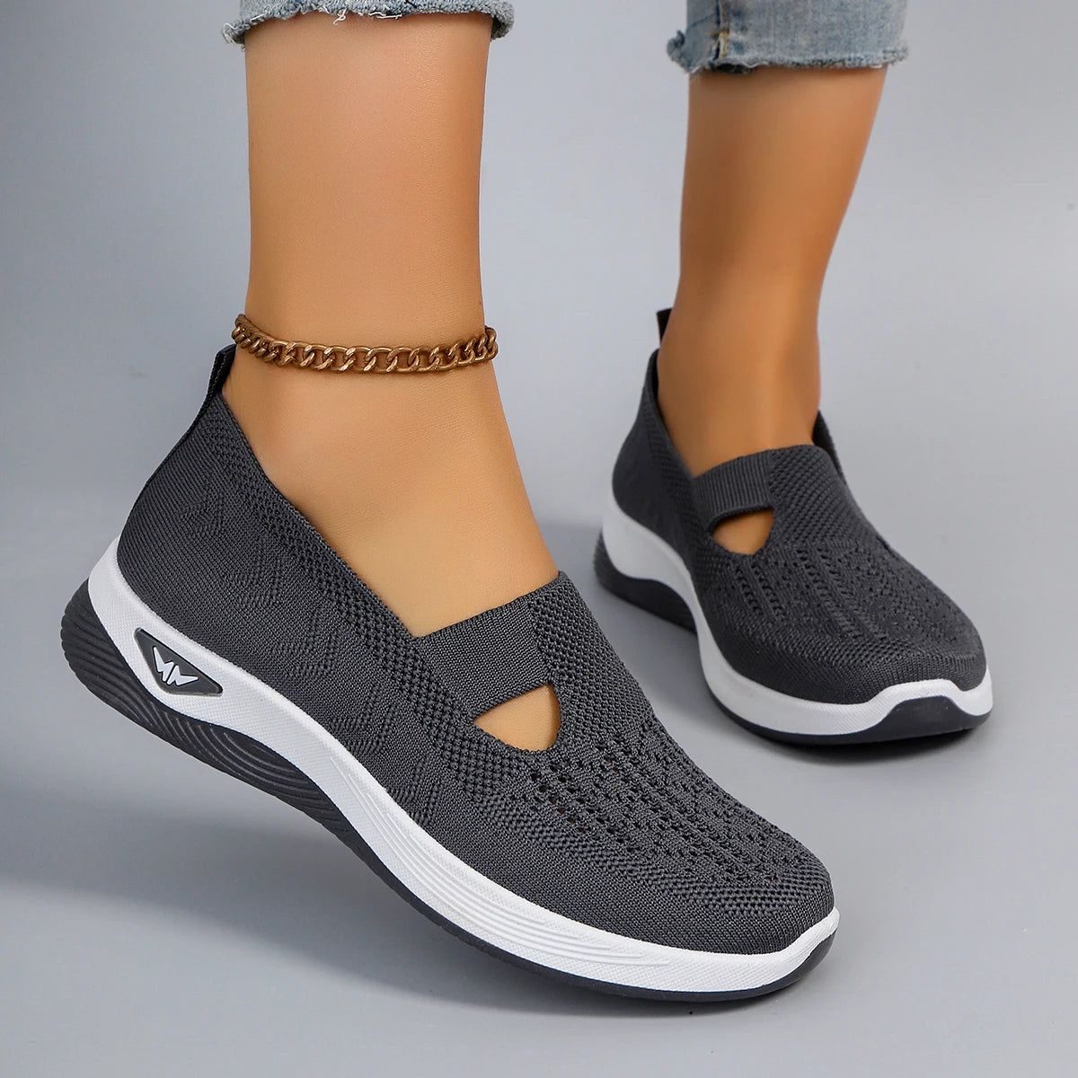 Women's Canvas Slip-On Shoes – Soft Casual Flat Sneakers
