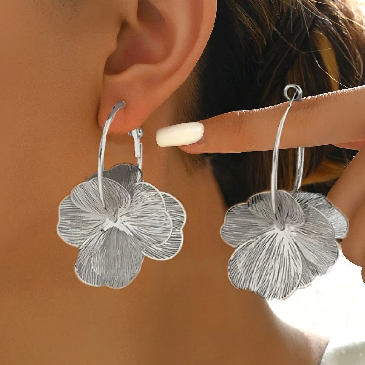 Golden Bloom Hoop Earrings