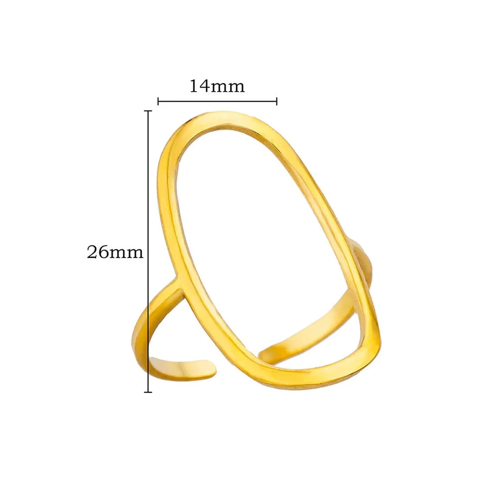 Golden Geometric Adjustable Ring